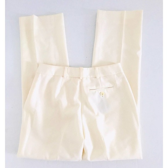 Brooks Brothers | Caroline Fit Wool Trouser Womens Petites 0P Beige Straight - Picture 3 of 12